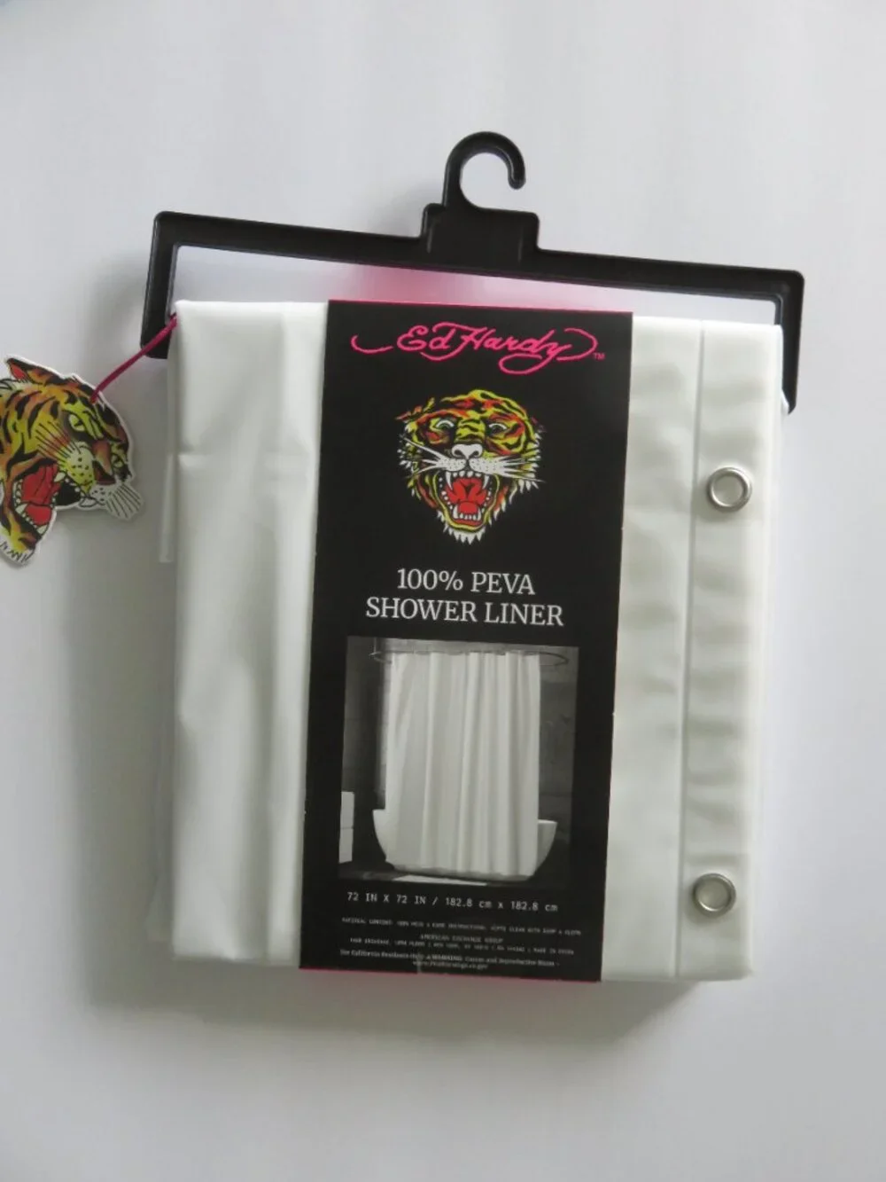 (#132) Ed Hardy Clear Shower Curtain Liner 100% PEVA 72x72